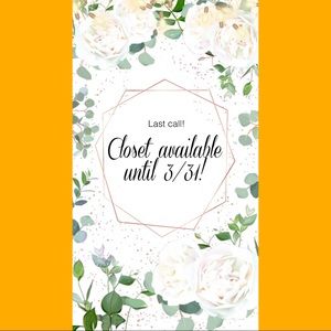 Will be closed 3/31 - 5/25